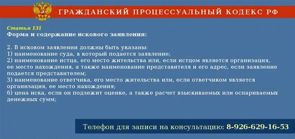 ГПК РФ: Ст. 133 - Исковое заявление в суд: требования и форма подачи