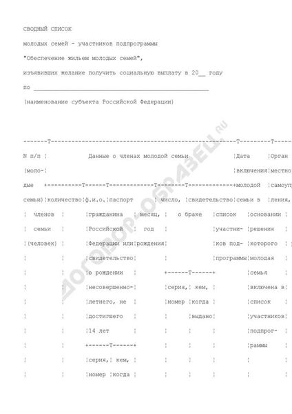 Как получить социальную выплату на жилье для молодой семьи?