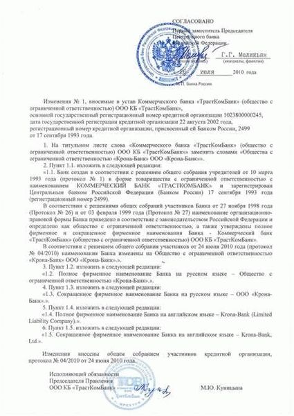 Список документов для изменения устава ООО