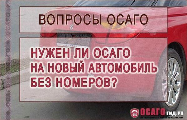 Оформление ОСАГО на новый автомобиль без номеров