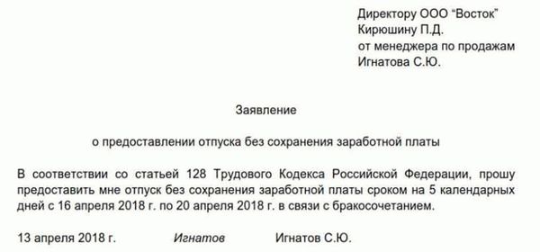 ТК РФ и отпуск без сохранения заработной платы