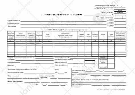 Образец заполнения бланка накладной CMR